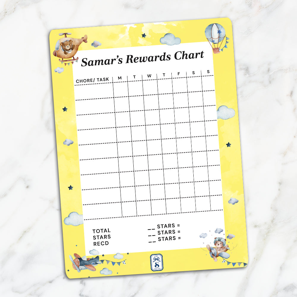 Teddy's Flight Kids Reward Chart