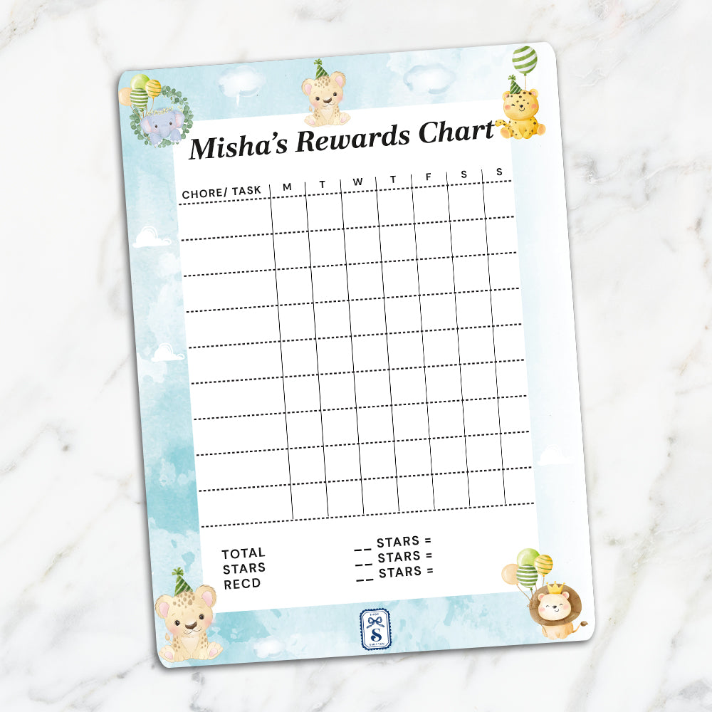 Safari Soiree Kids Reward Chart