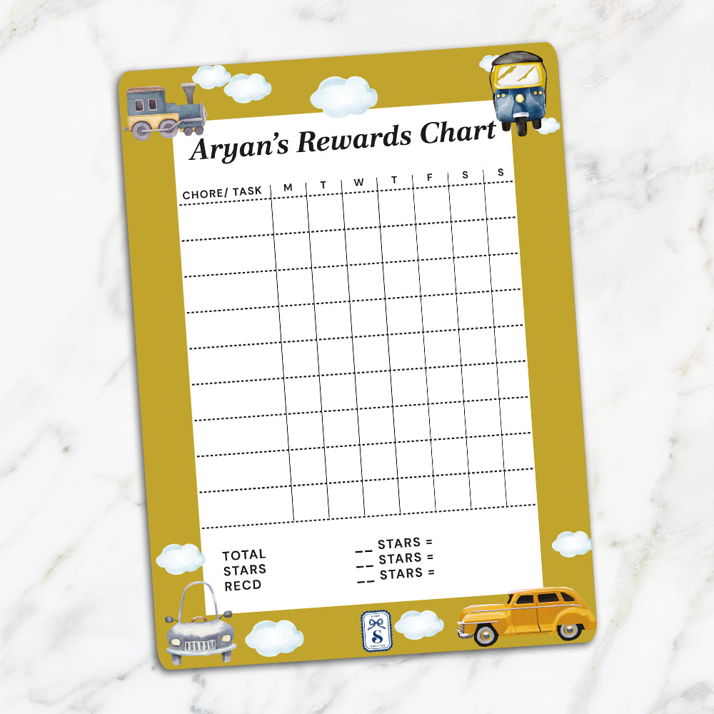 Transport Kids Reward Chart