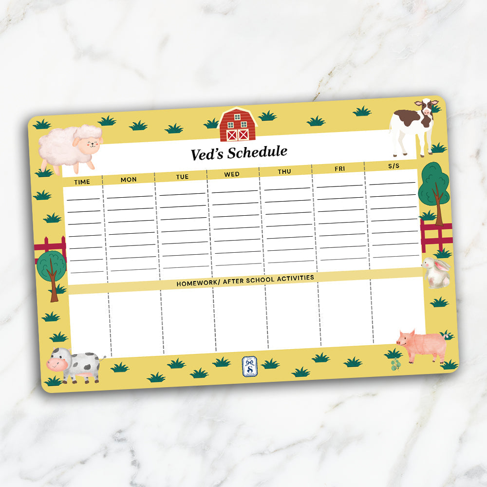 Farm Friends Kids Schedule Planner