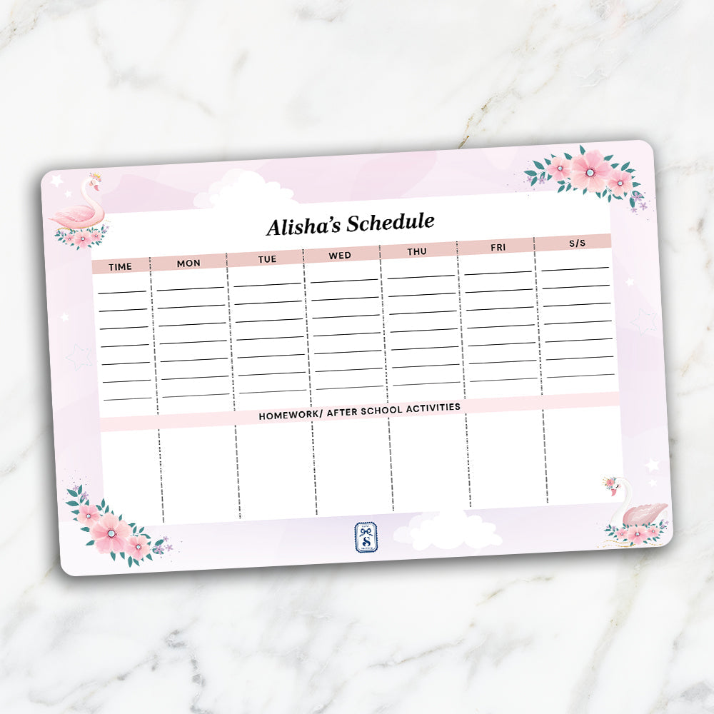 Swan Princess Kids Schedule Planner