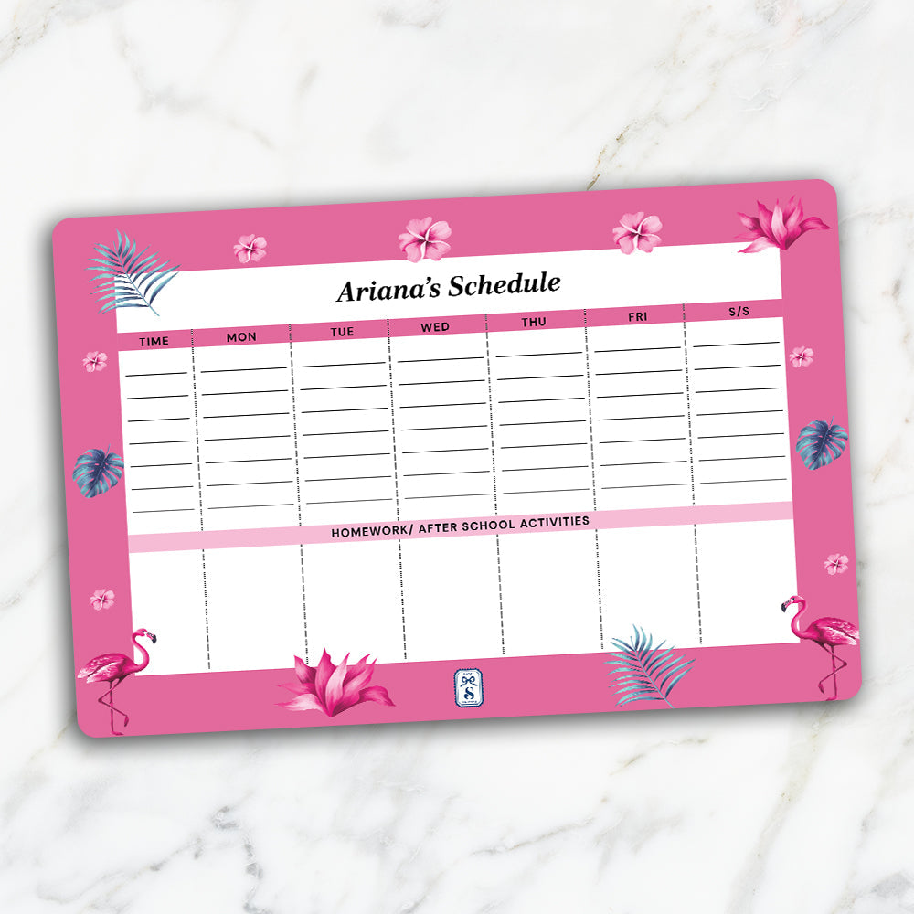 Flamingo Fiesta Kids Schedule Planner