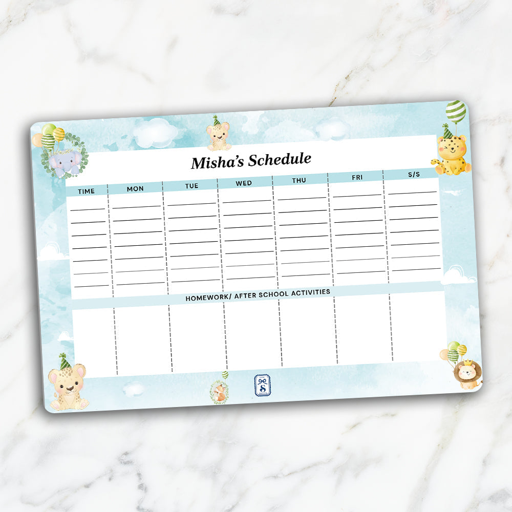 Safari Soiree Kids Schedule Planner