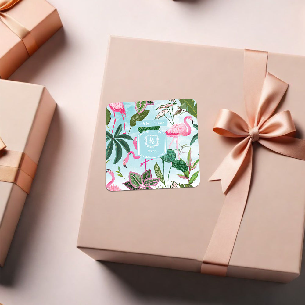 Flamingo Foliage Gift Sticker