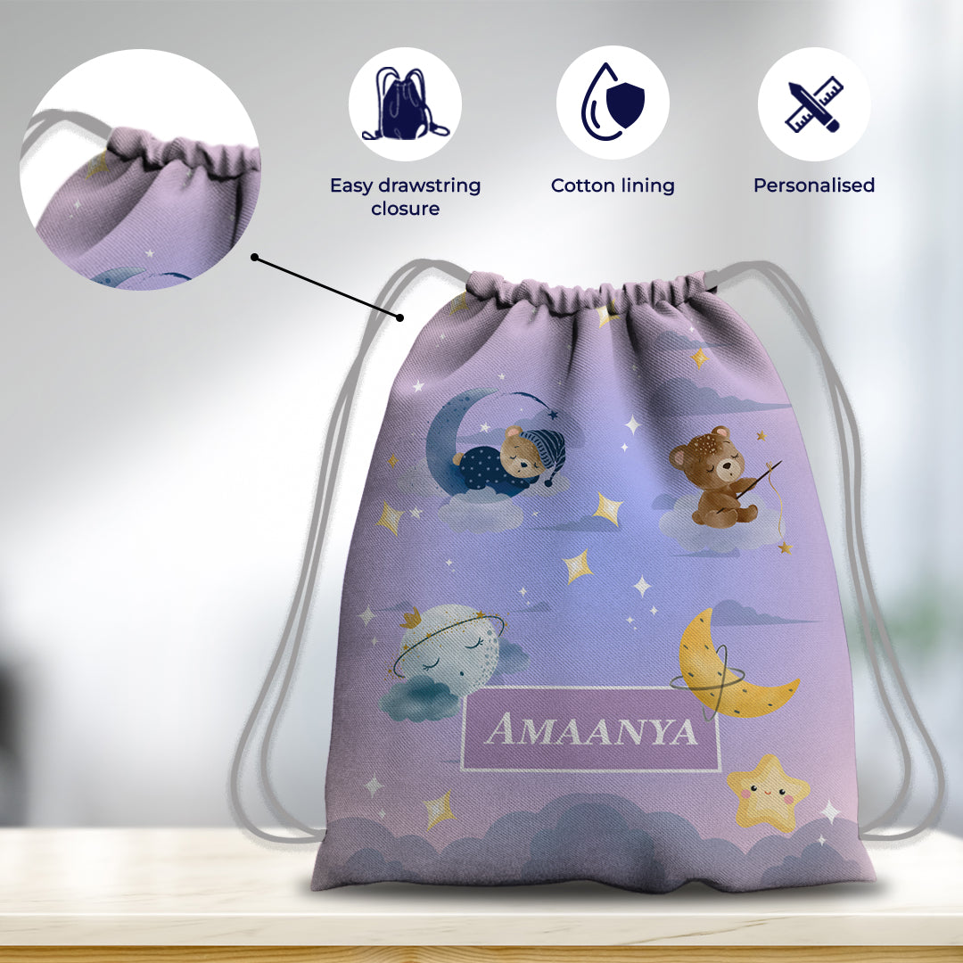 Moonlight Snuggles Drawstring Bag (kids)