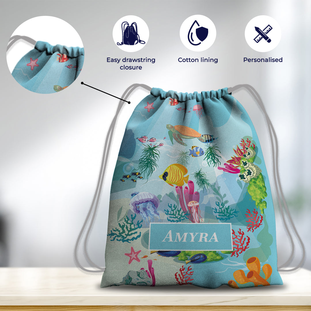 Ocean Bed Drawstring Bag (kids)