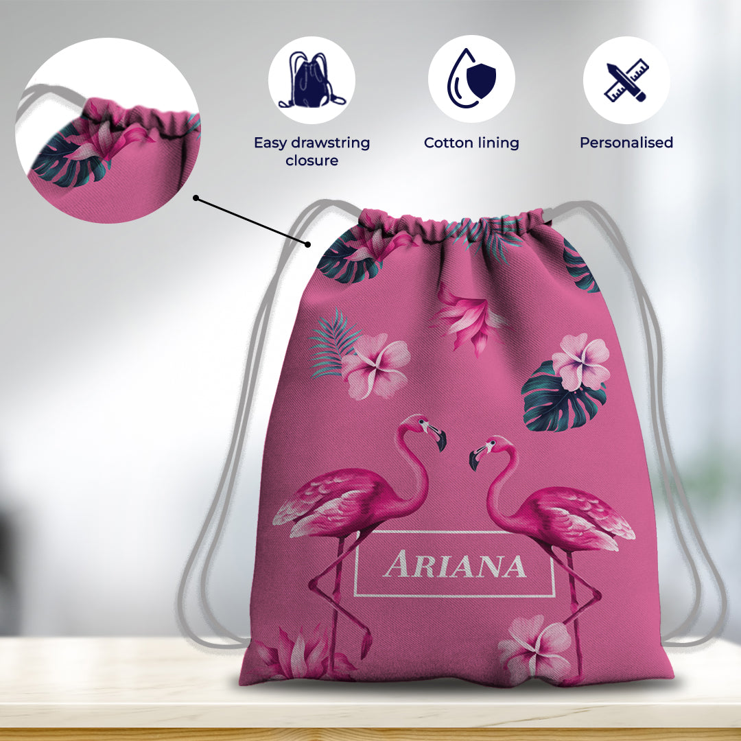 Flamingo Fiesta Drawstring Bag (kids)