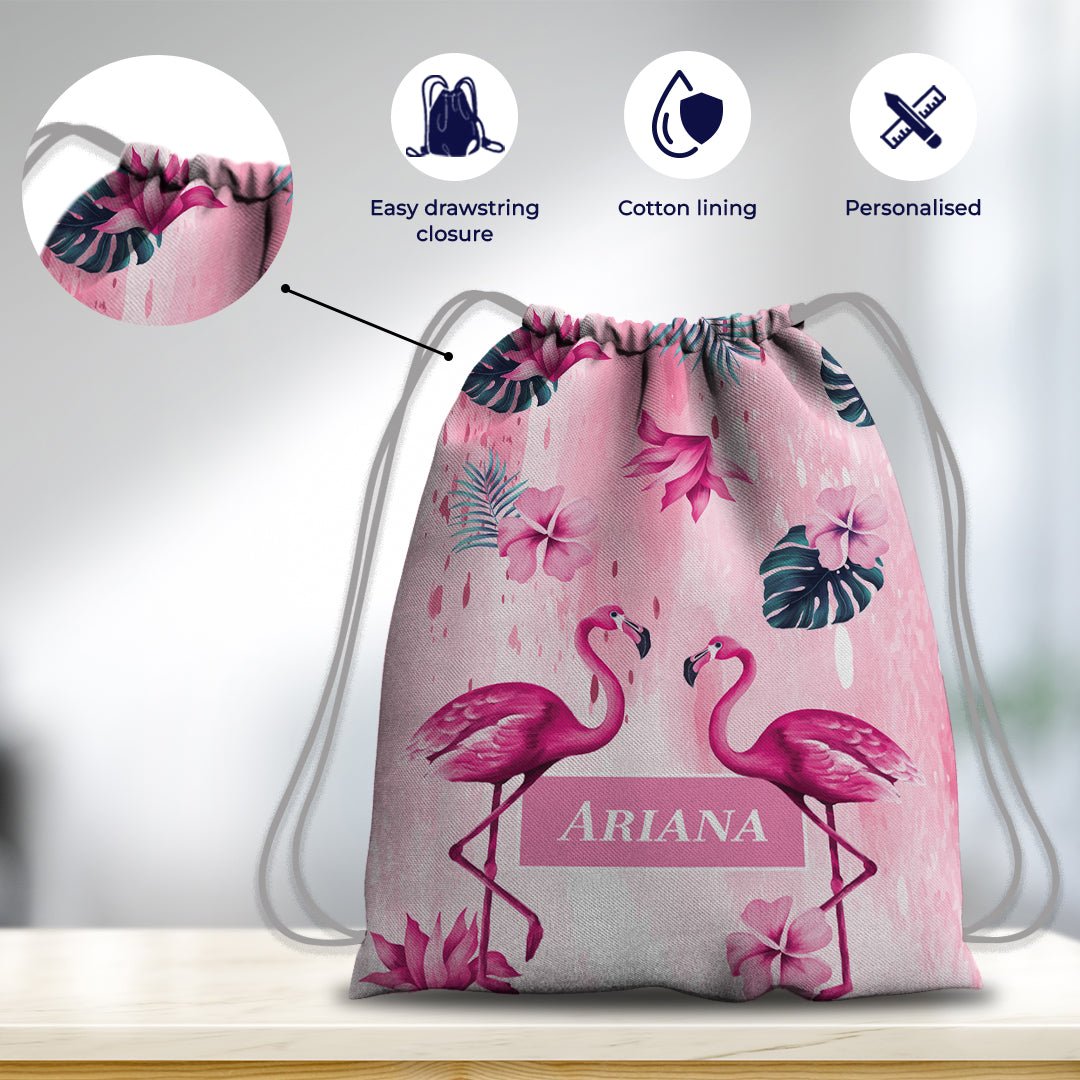 Flamingo Fiesta Drawstring Bag (kids)