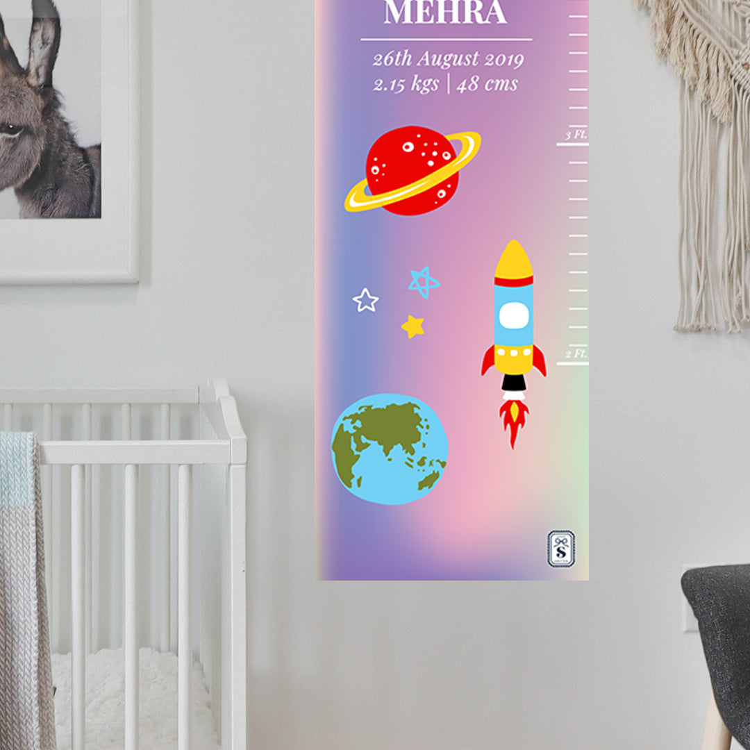 Space Satellites Height Chart (kids)