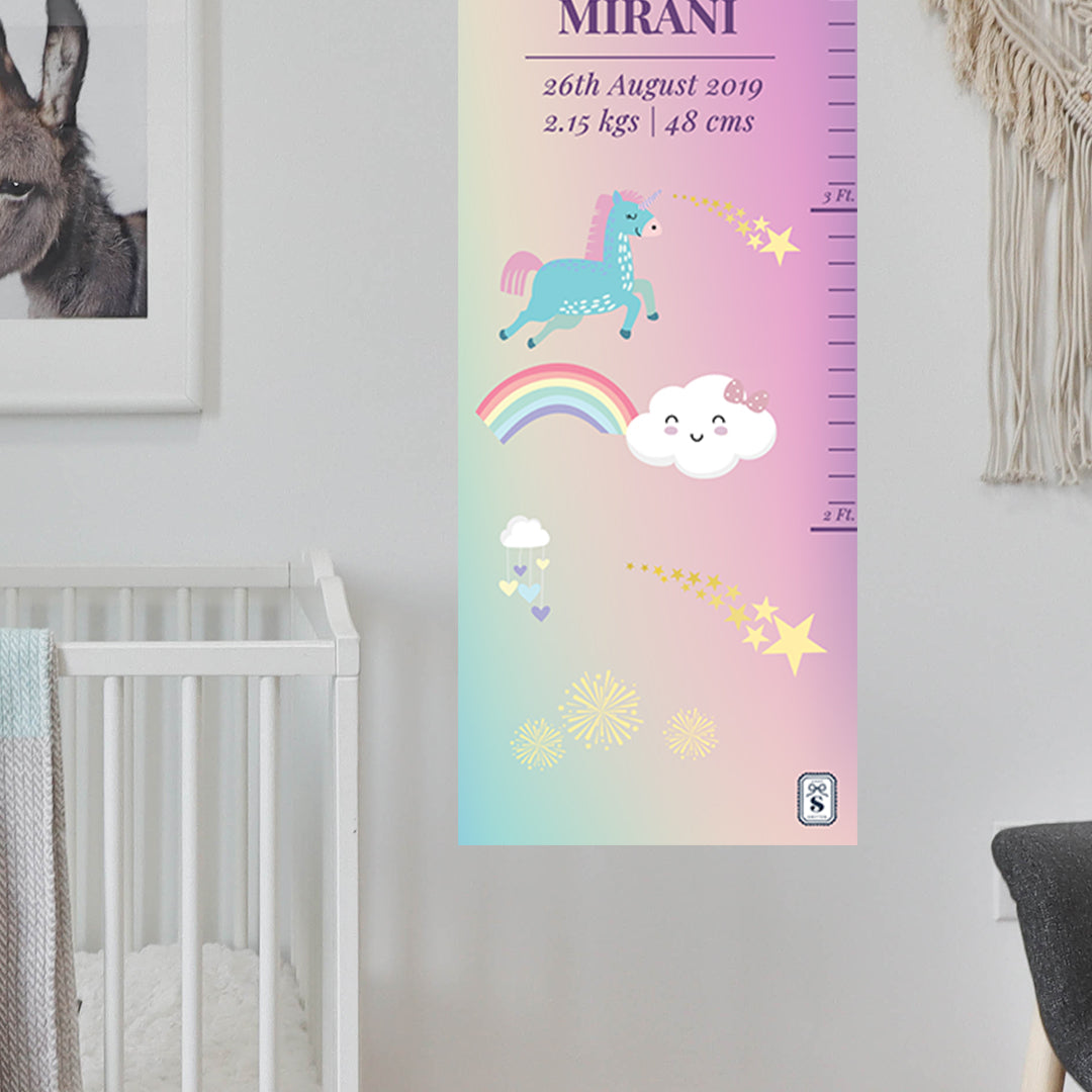 Unicorns & Rainbow Height Chart (kids)