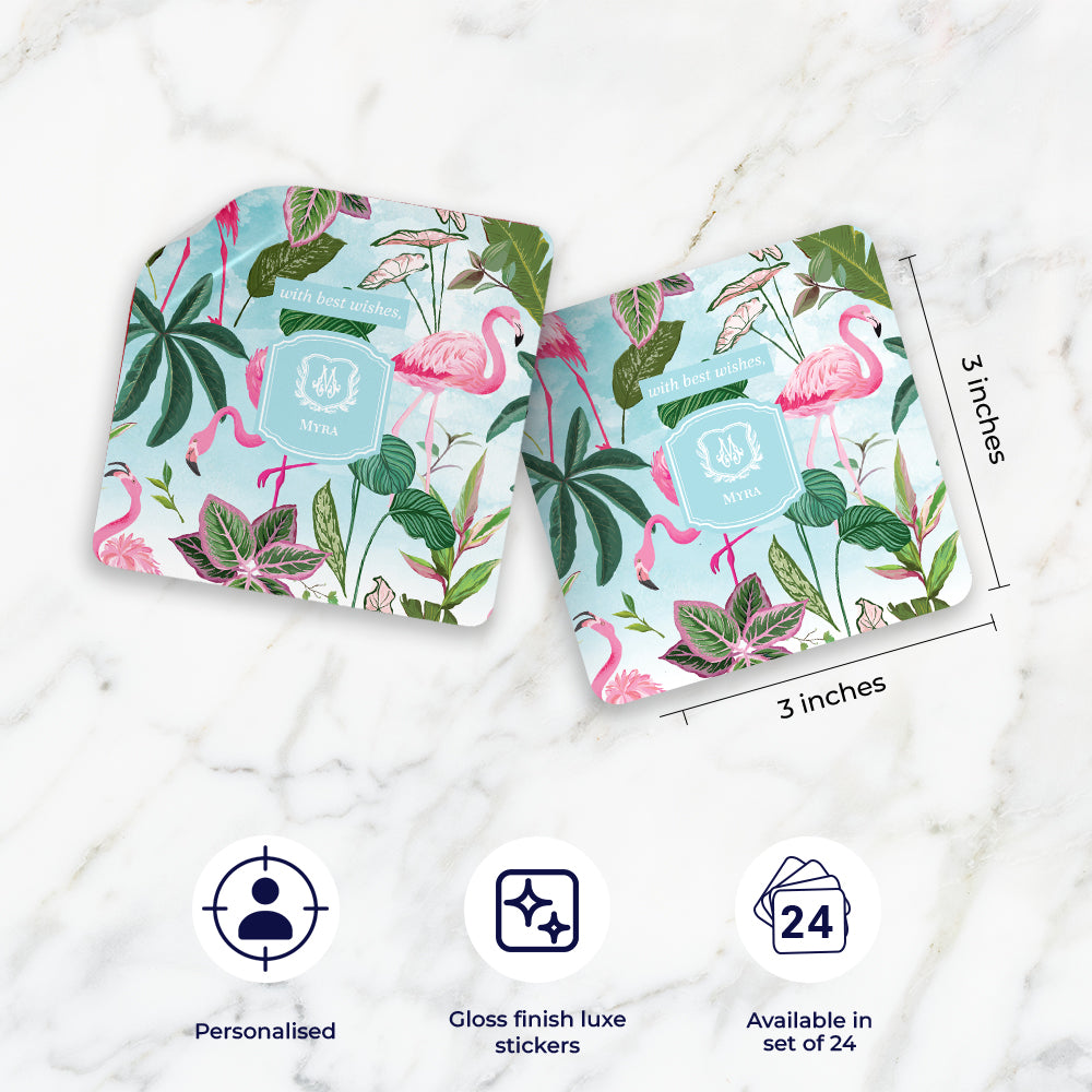 Flamingo Foliage Gift Sticker