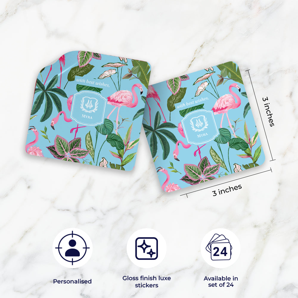 Flamingo Foliage Gift Sticker