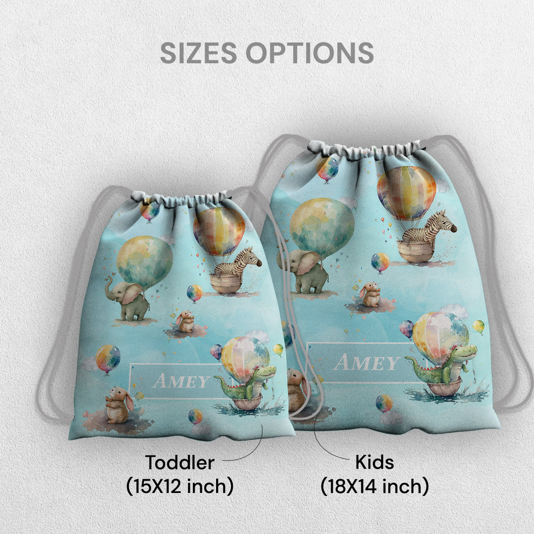 Balloon Safari Drawstring Bag (kids)