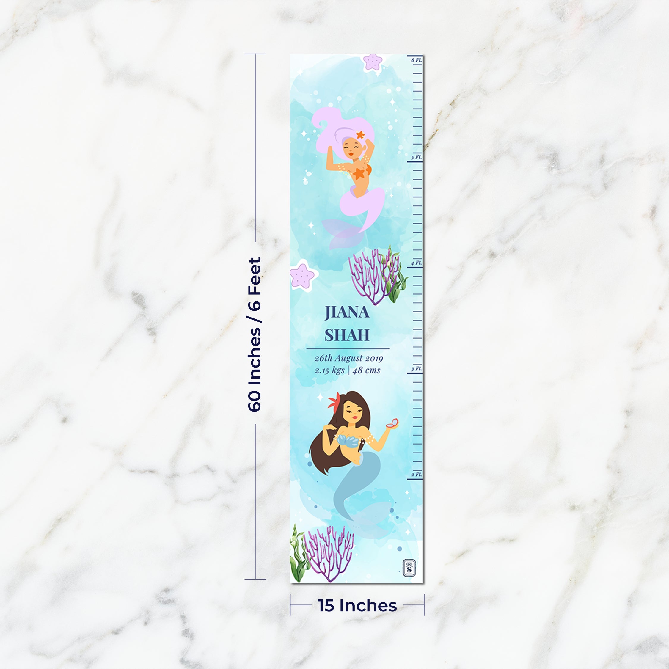 Sassy Mermaid Height Chart (kids)