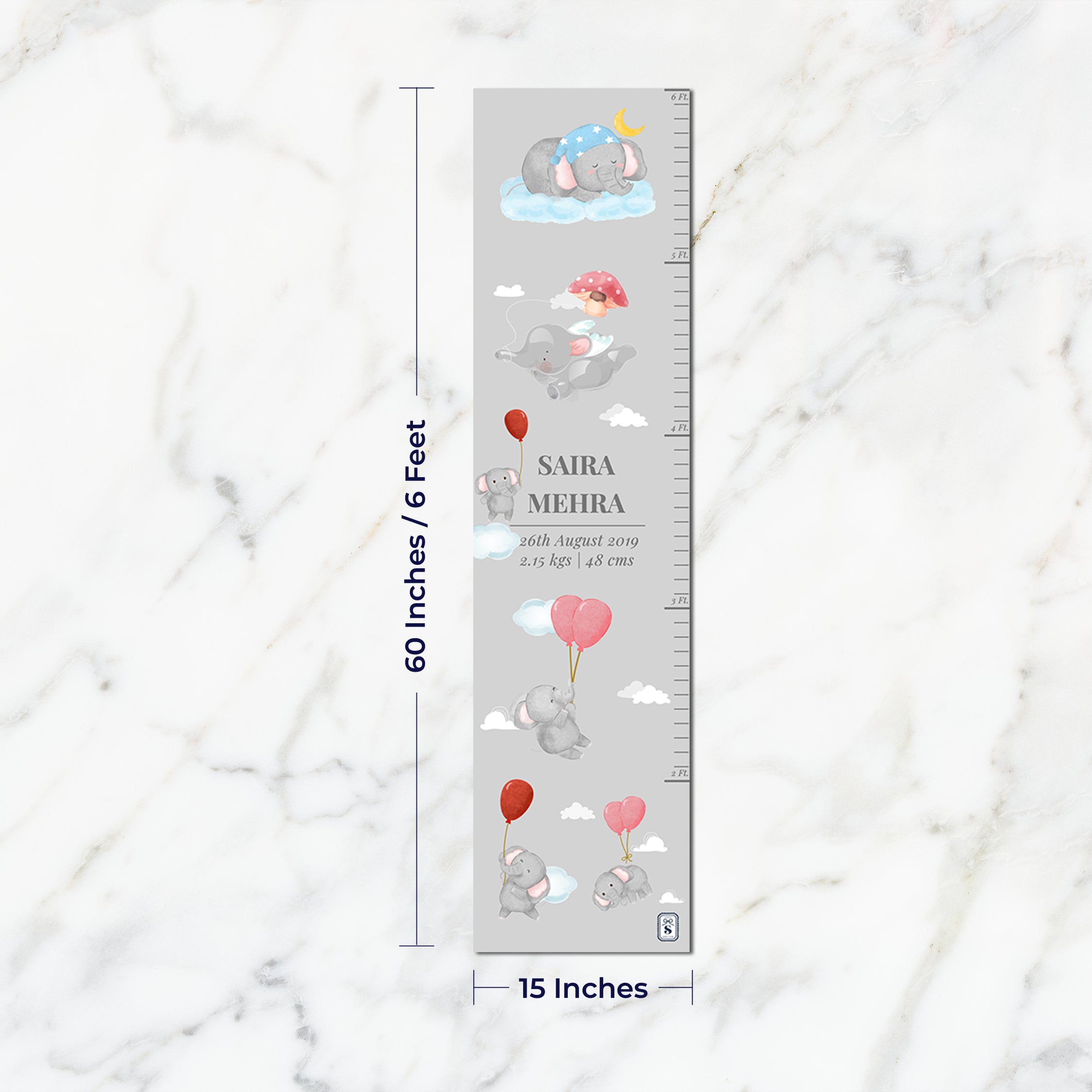 Red Balloon Ellie Height Chart (kids)