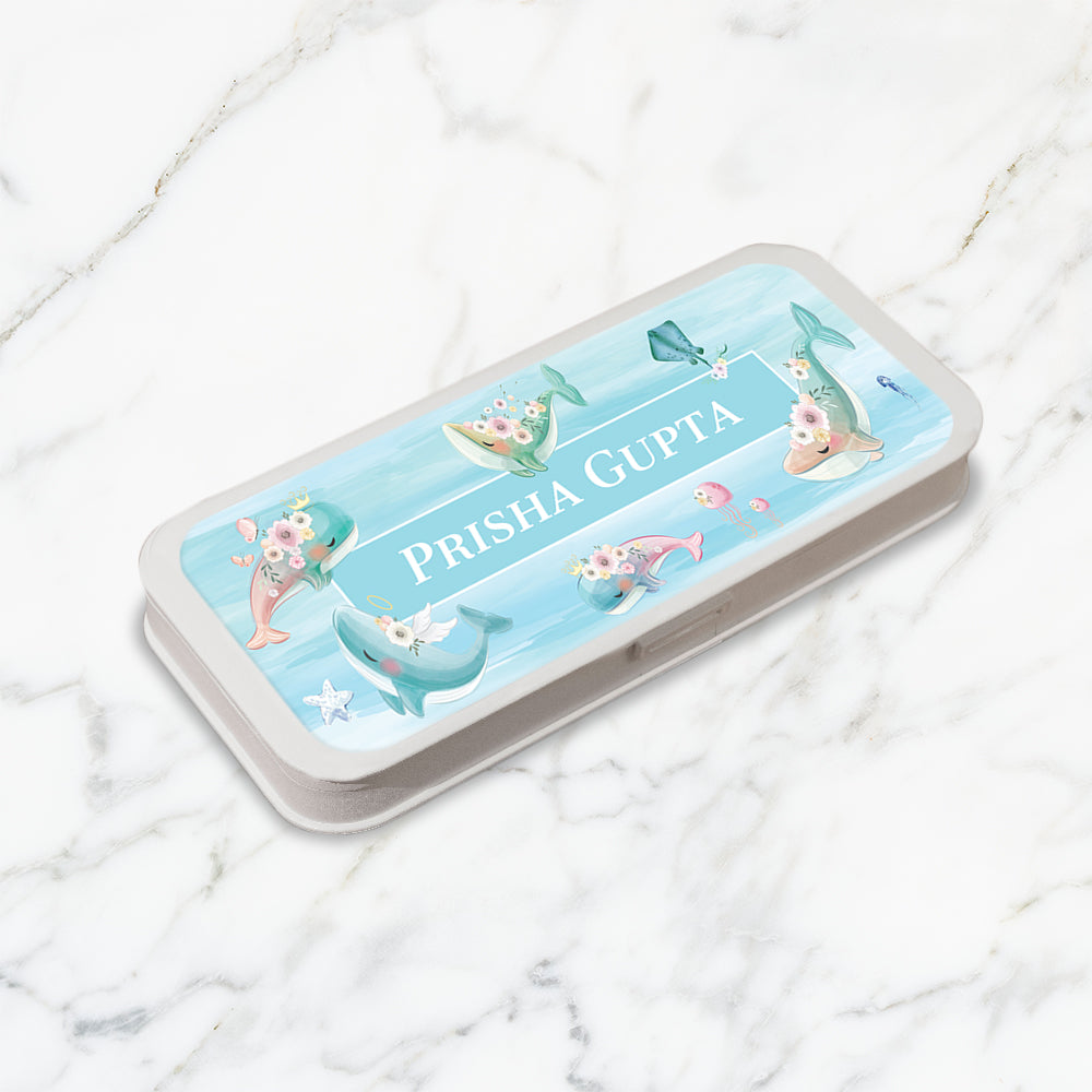 Floral Whales Kids Pencil Box