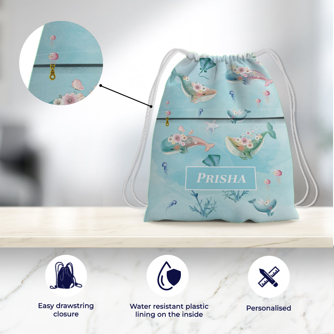 Floral Whales Swim Bag (kids)