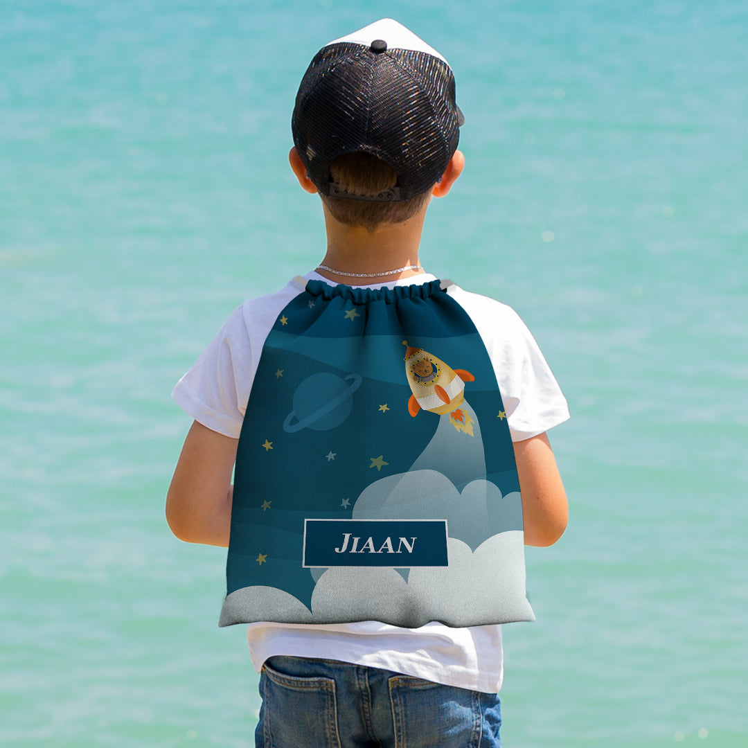 Rocket Bear Drawstring Bag (kids)