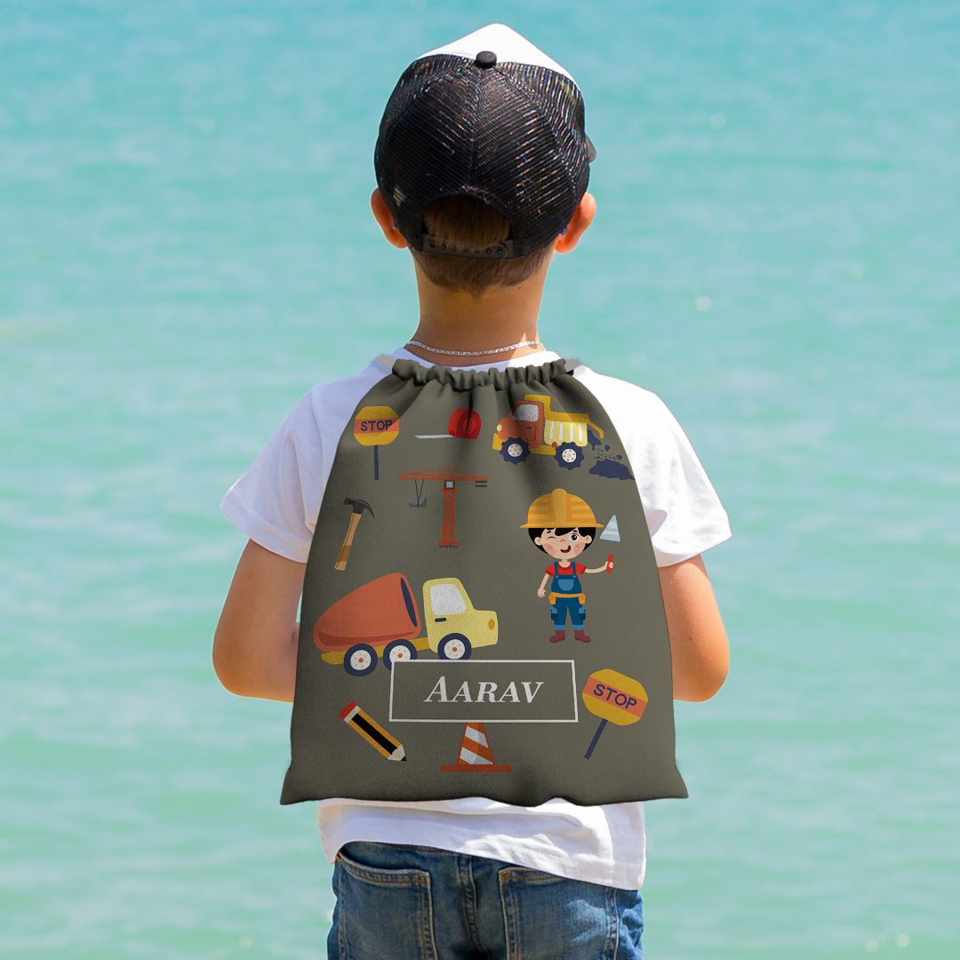 Little Builder Drawstring Bag (kids)