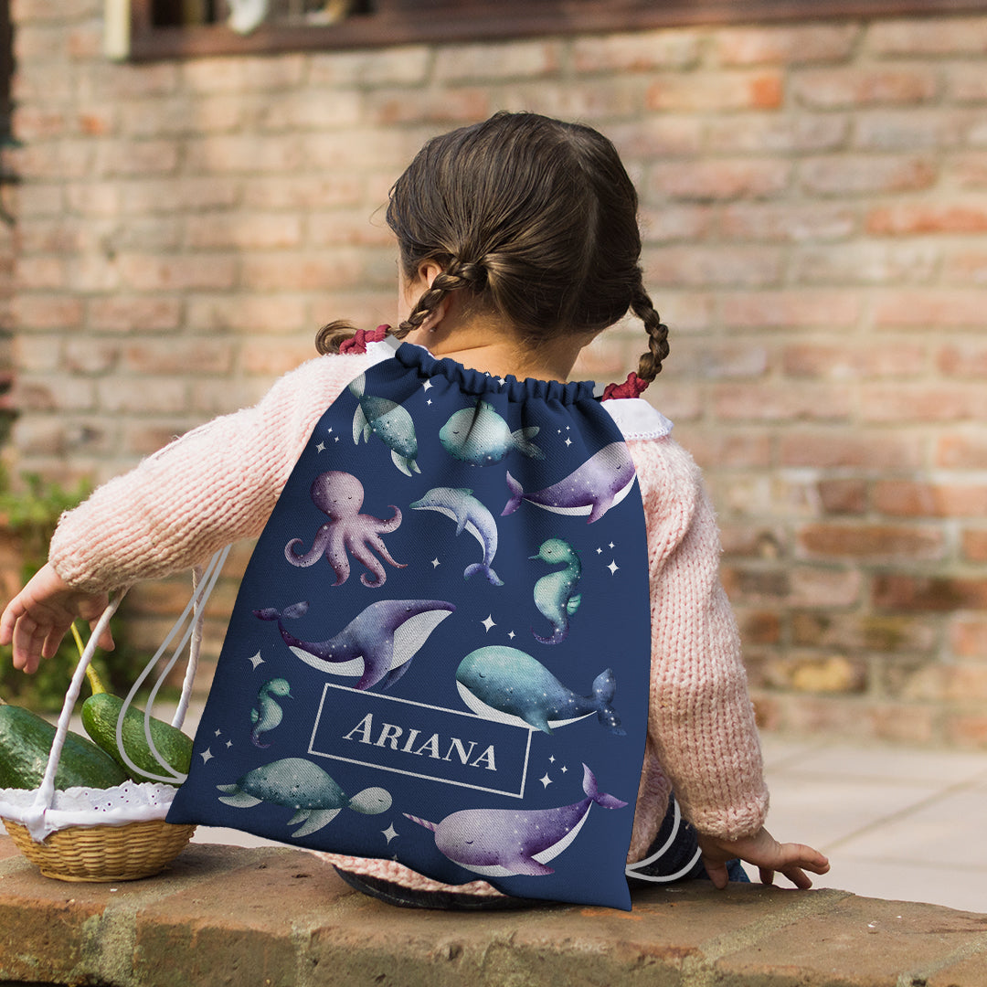 Midnight Ocean Drawstring Bag (kids)