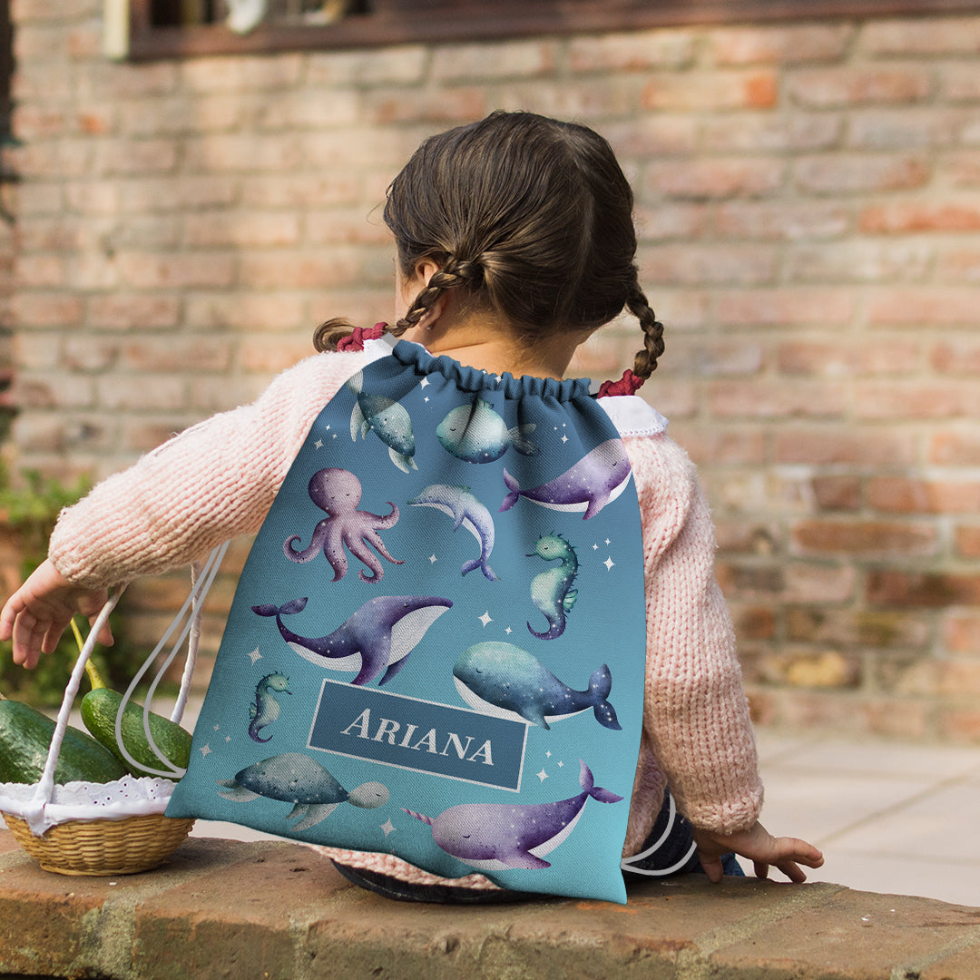 Midnight Ocean Drawstring Bag (kids)