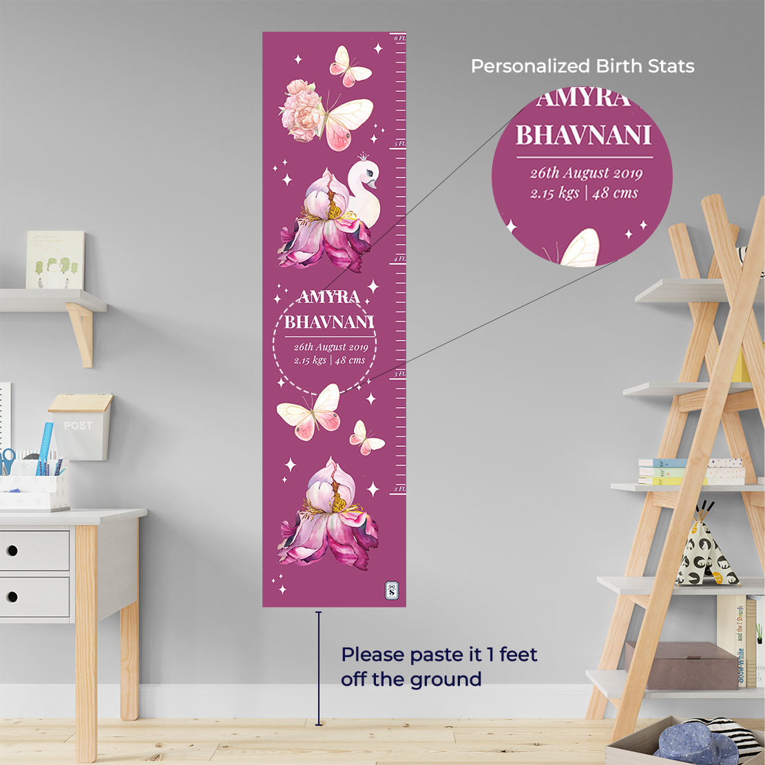 Butterfly Swan Blossom Height Chart (kids)