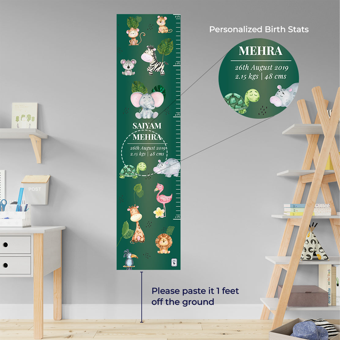 Jungle Friends Height Chart (kids)