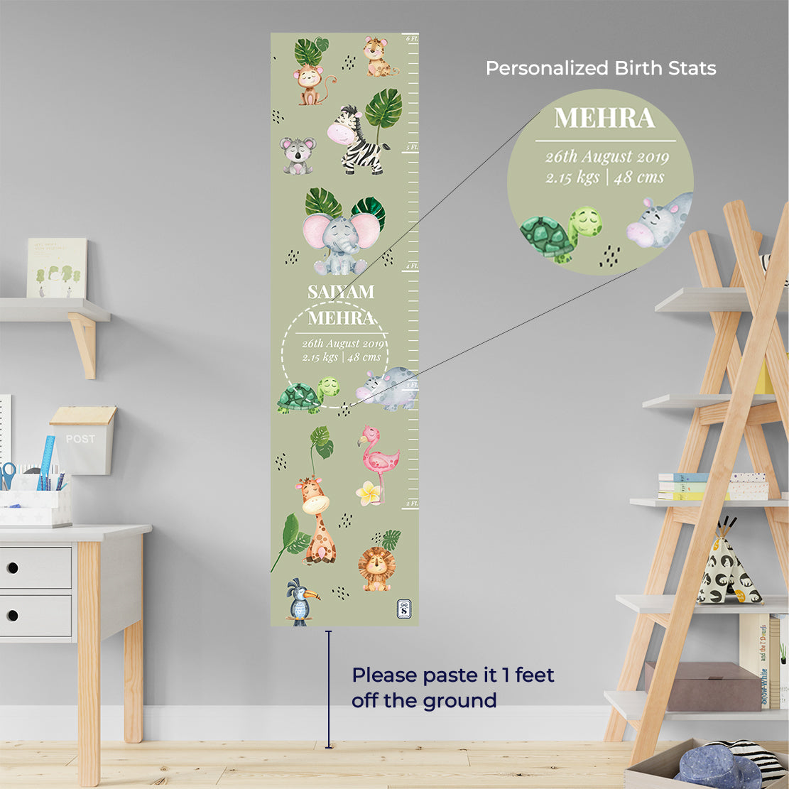 Jungle Friends Height Chart (kids)