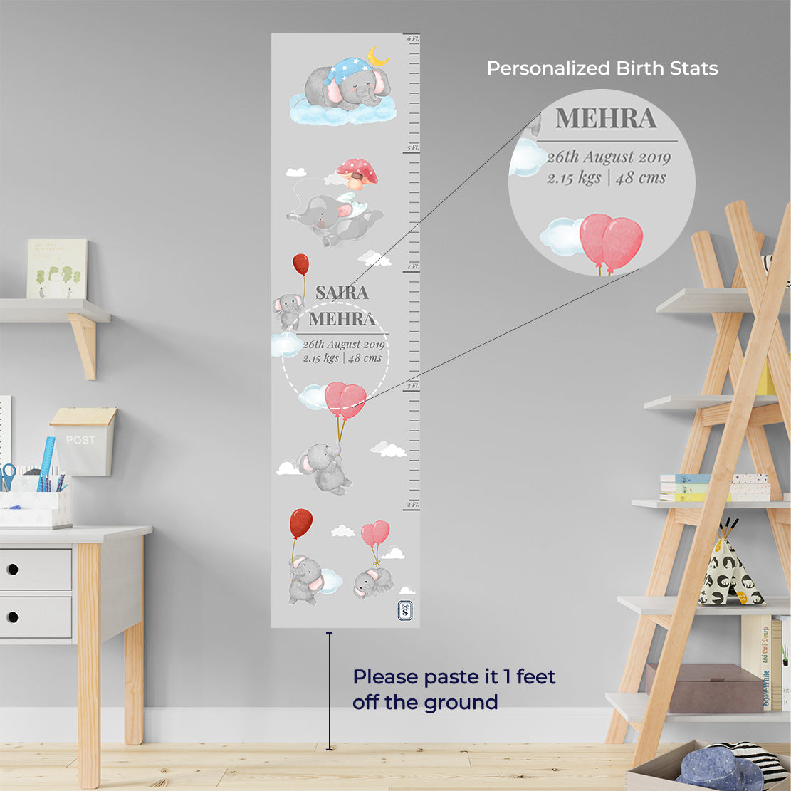 Red Balloon Ellie Height Chart (kids)