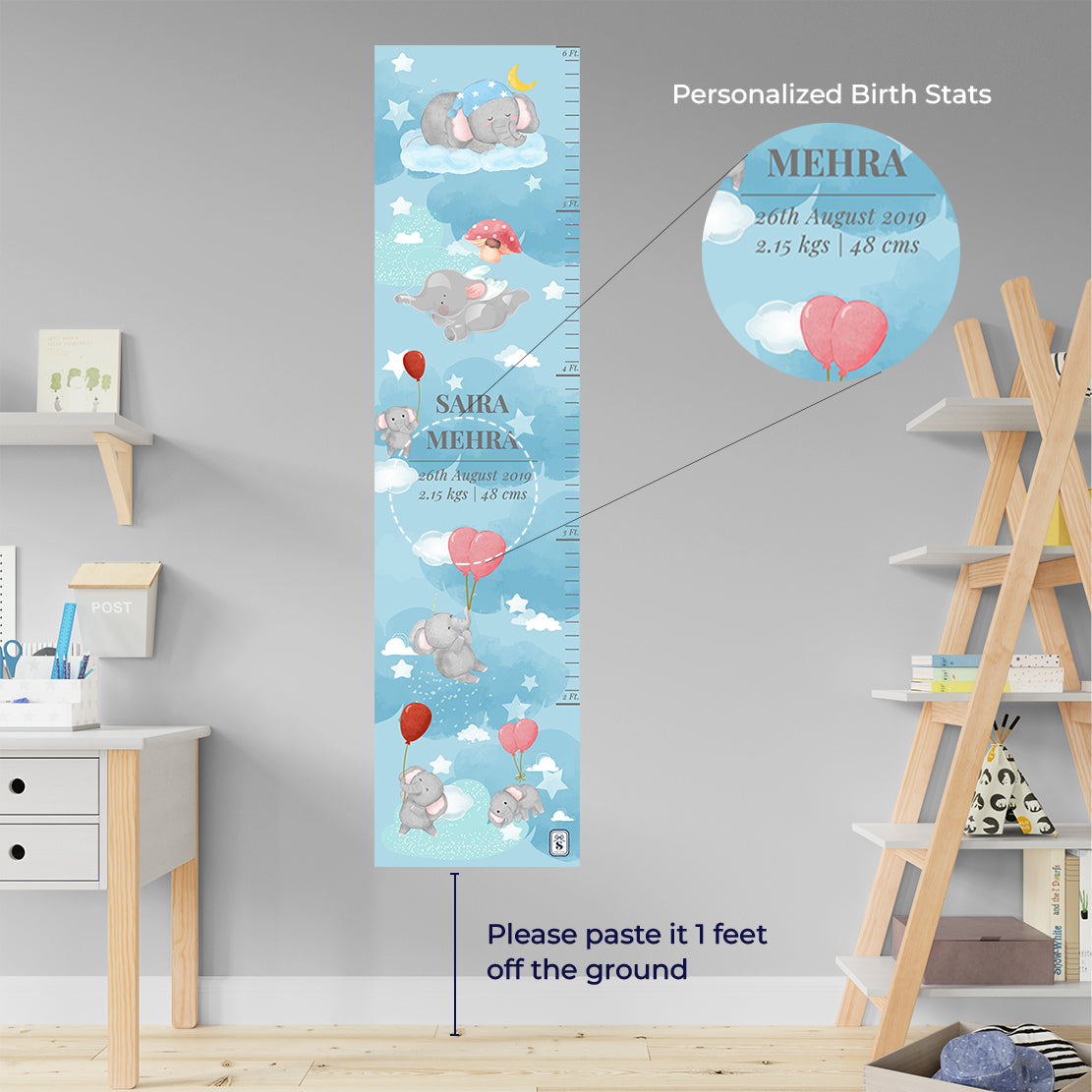 Red Balloon Ellie Height Chart (kids)