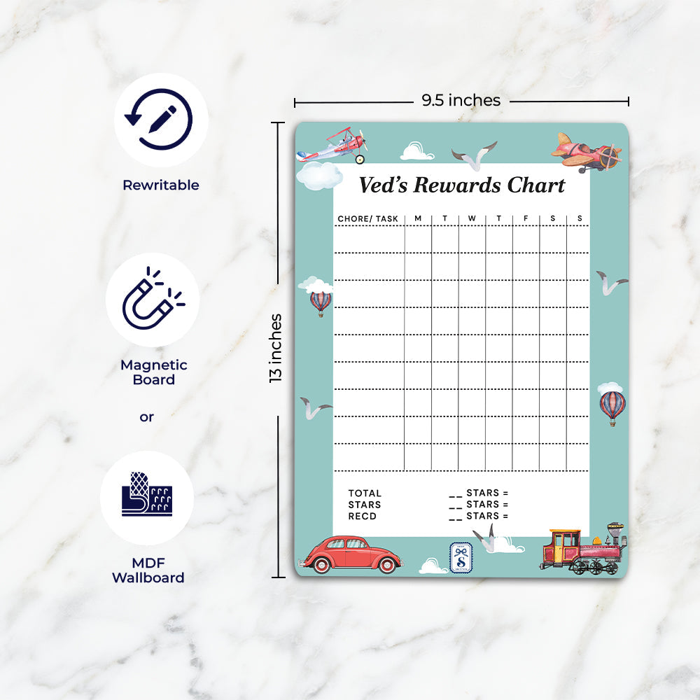 Transport Kids Reward Chart