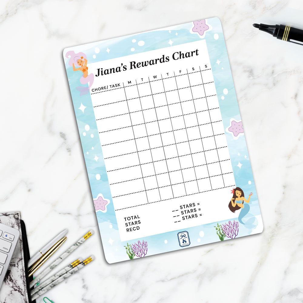 Sassy Mermaid Kids Reward Chart