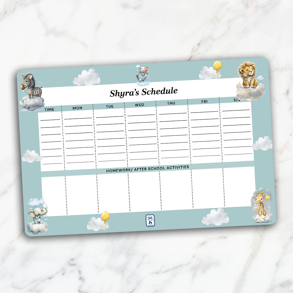 Lofty Animals Kids Schedule Planner