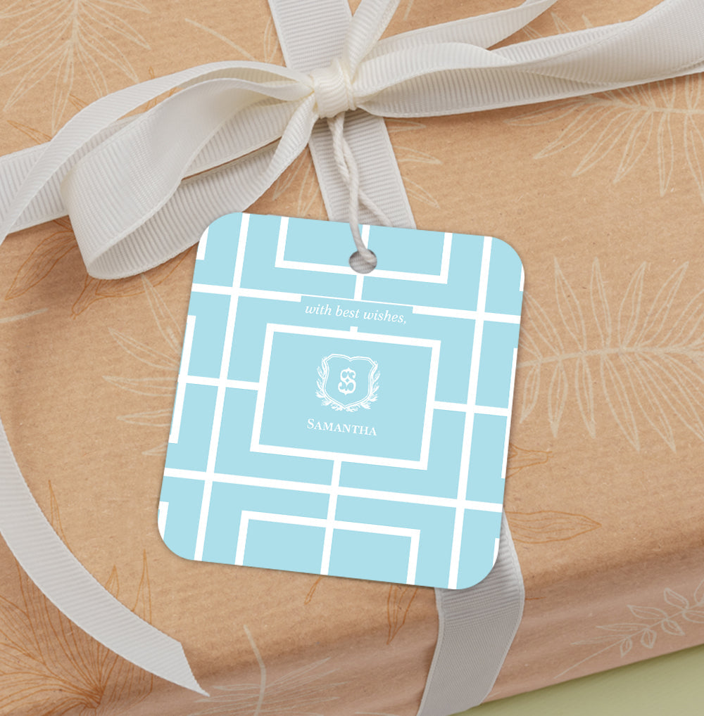 Nautical Grid Gift Tag