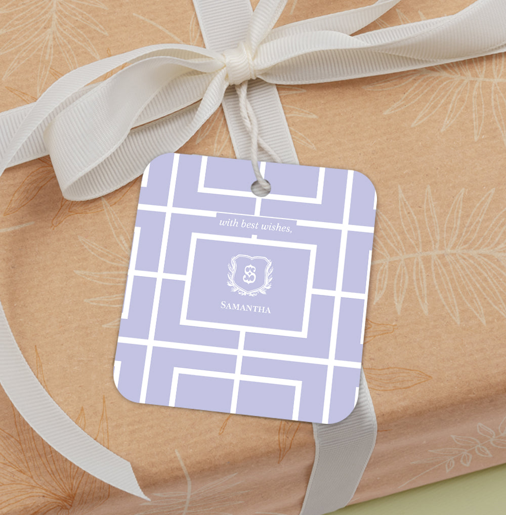 Nautical Grid Gift Tag