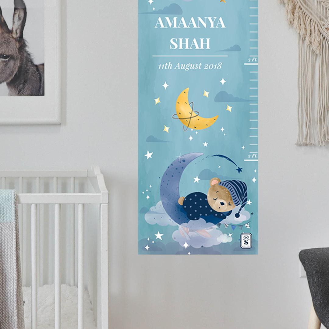 Moonlight Snuggles Height Chart - Sky Blue Gradient