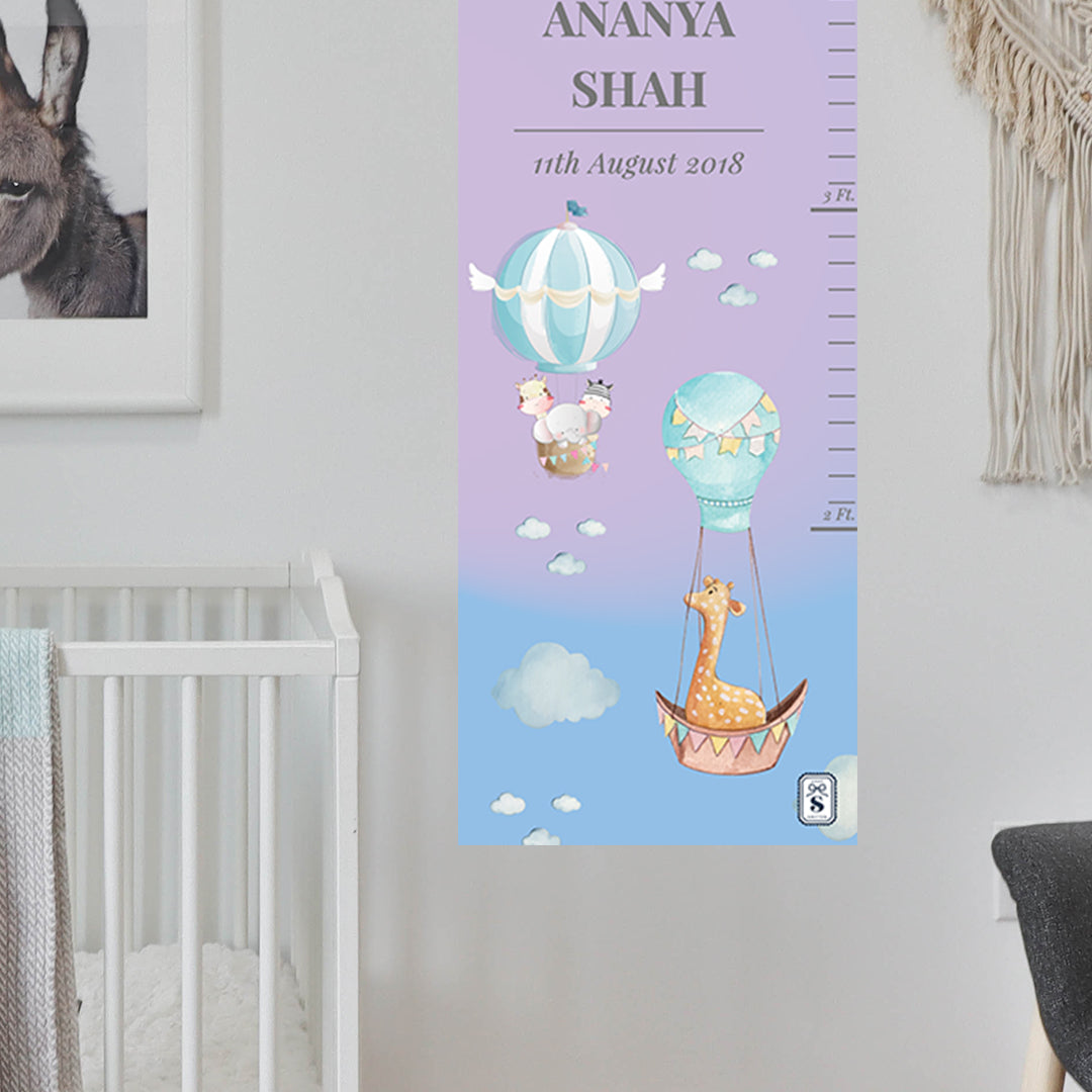 Happy Ballooners Height Chart - Blue Lilac Gradient