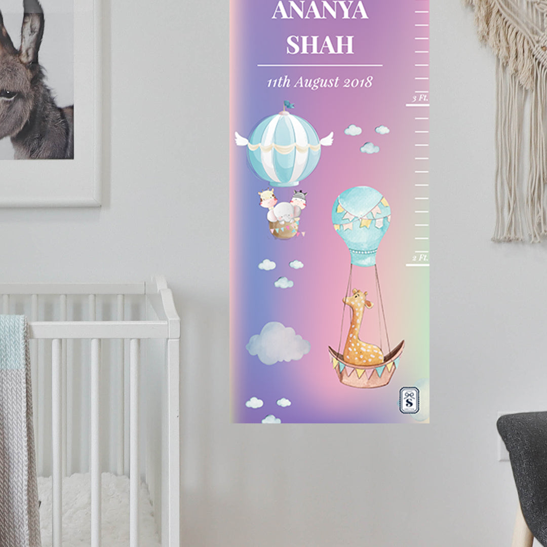 Happy Ballooners Height Chart - Purple Sky Gradient