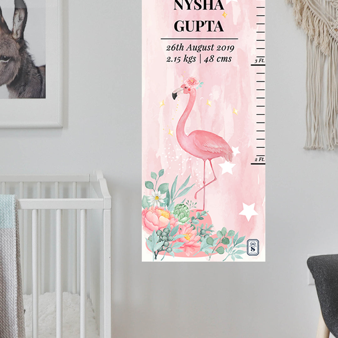 Flamingoland Height Chart - Pink Watercolor