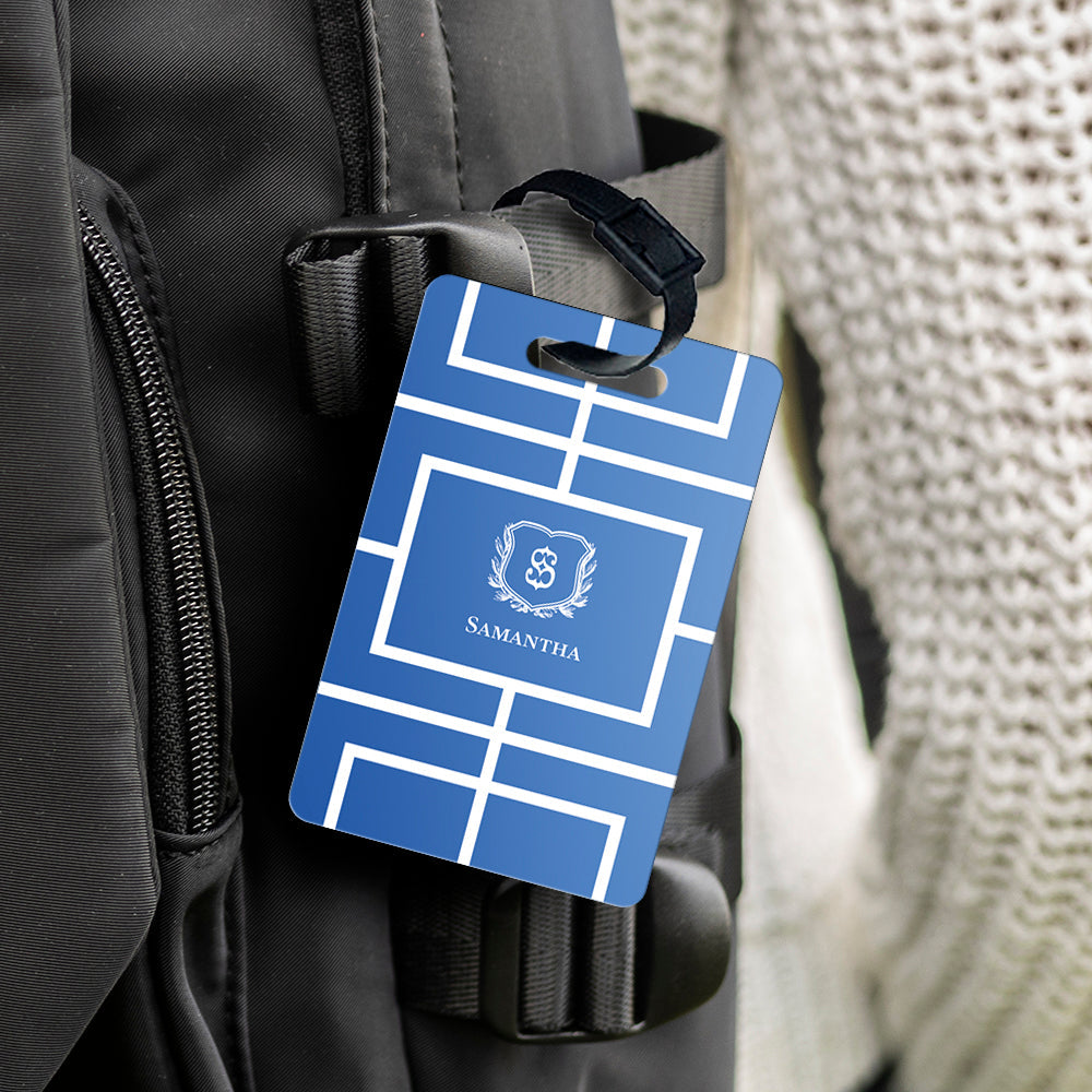 Nautical Grid Bag Tag