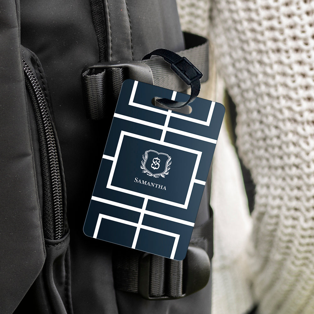 Nautical Grid Bag Tag