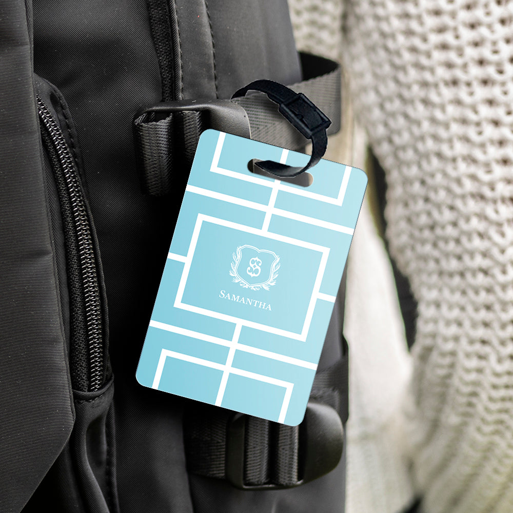 Nautical Grid Bag Tag