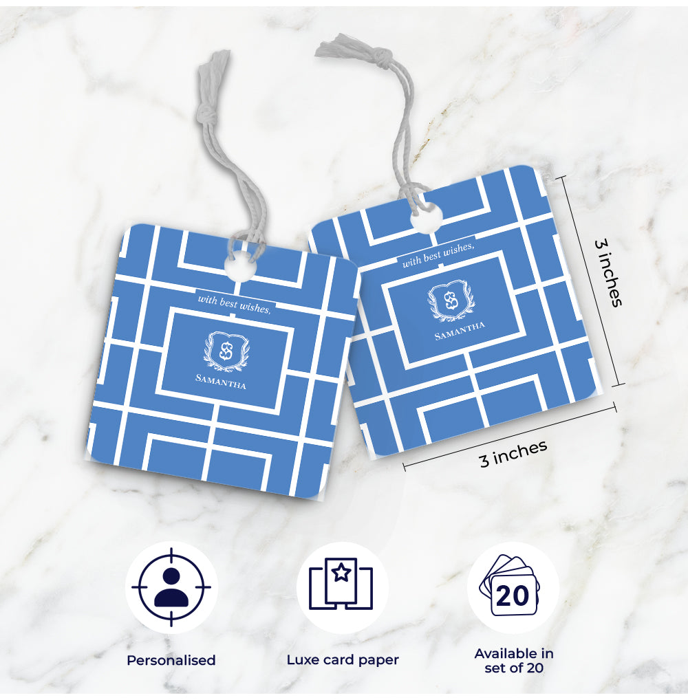 Nautical Grid Gift Tag