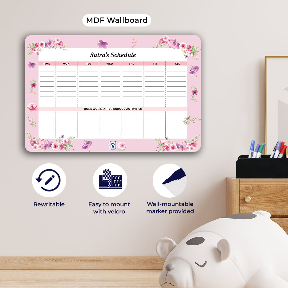 Floral Fiesta Kids Schedule Planner