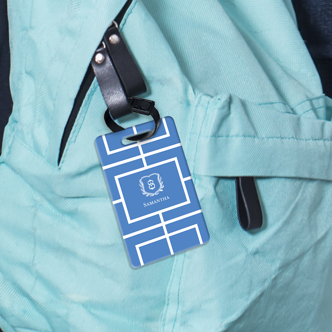 Nautical Grid Bag Tag