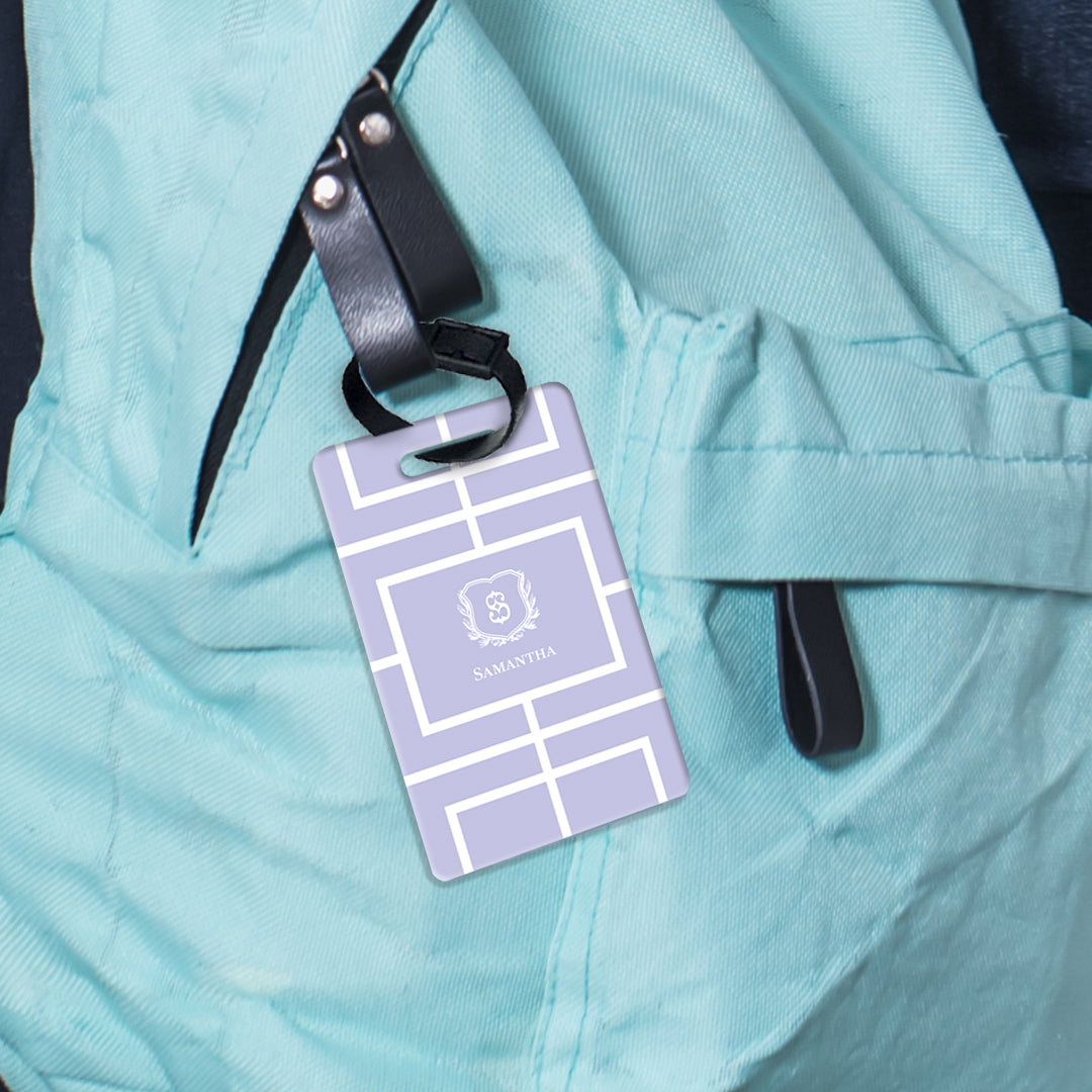 Nautical Grid Bag Tag