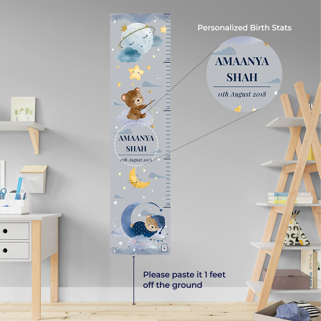 Moonlight Snuggles Height Chart - Grey