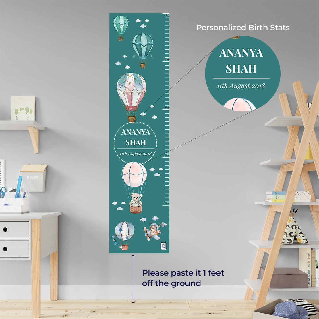 Infinite Sky Height Chart - Teal