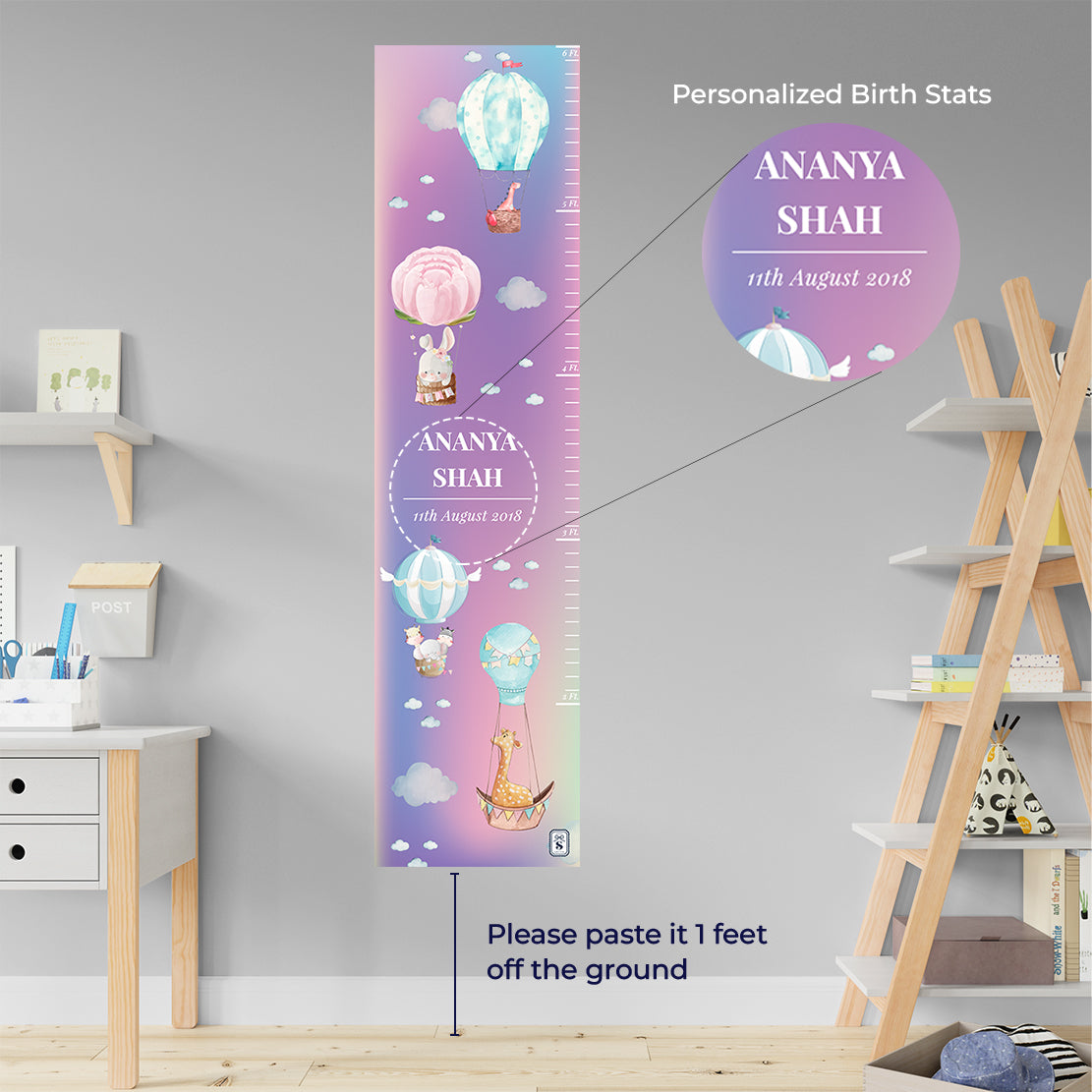 Happy Ballooners Height Chart - Purple Sky Gradient