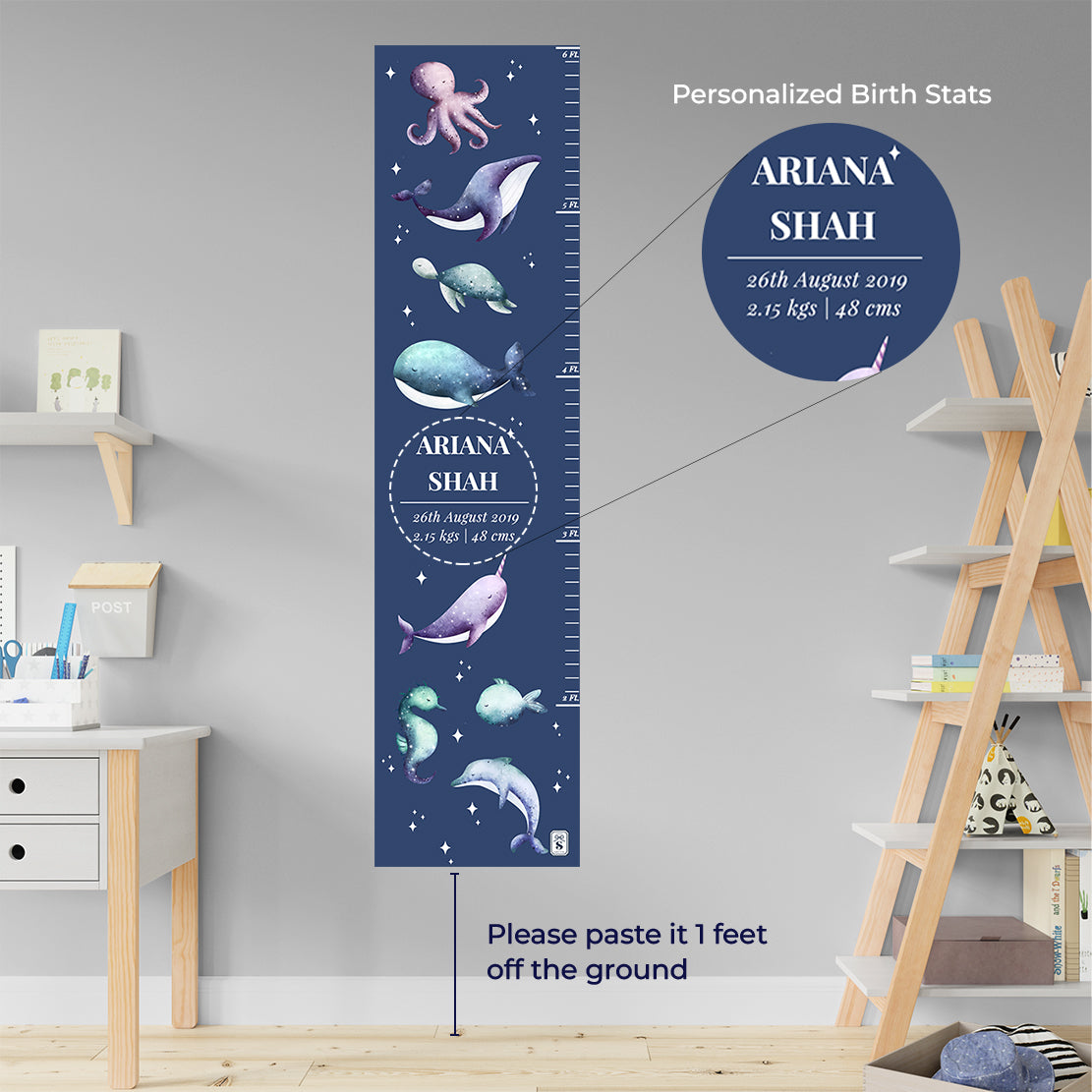 Midnight Ocean Height Chart - Spruce Navy